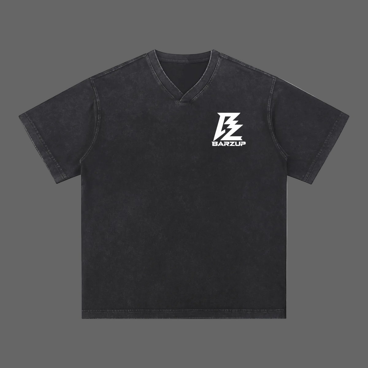 BARZUP Snow Washed V-Neck Cotton Tee