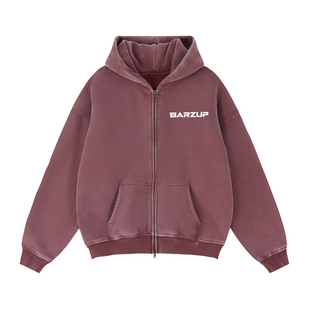 BARZUP Snow-Washed Zip-Through Fleece Set