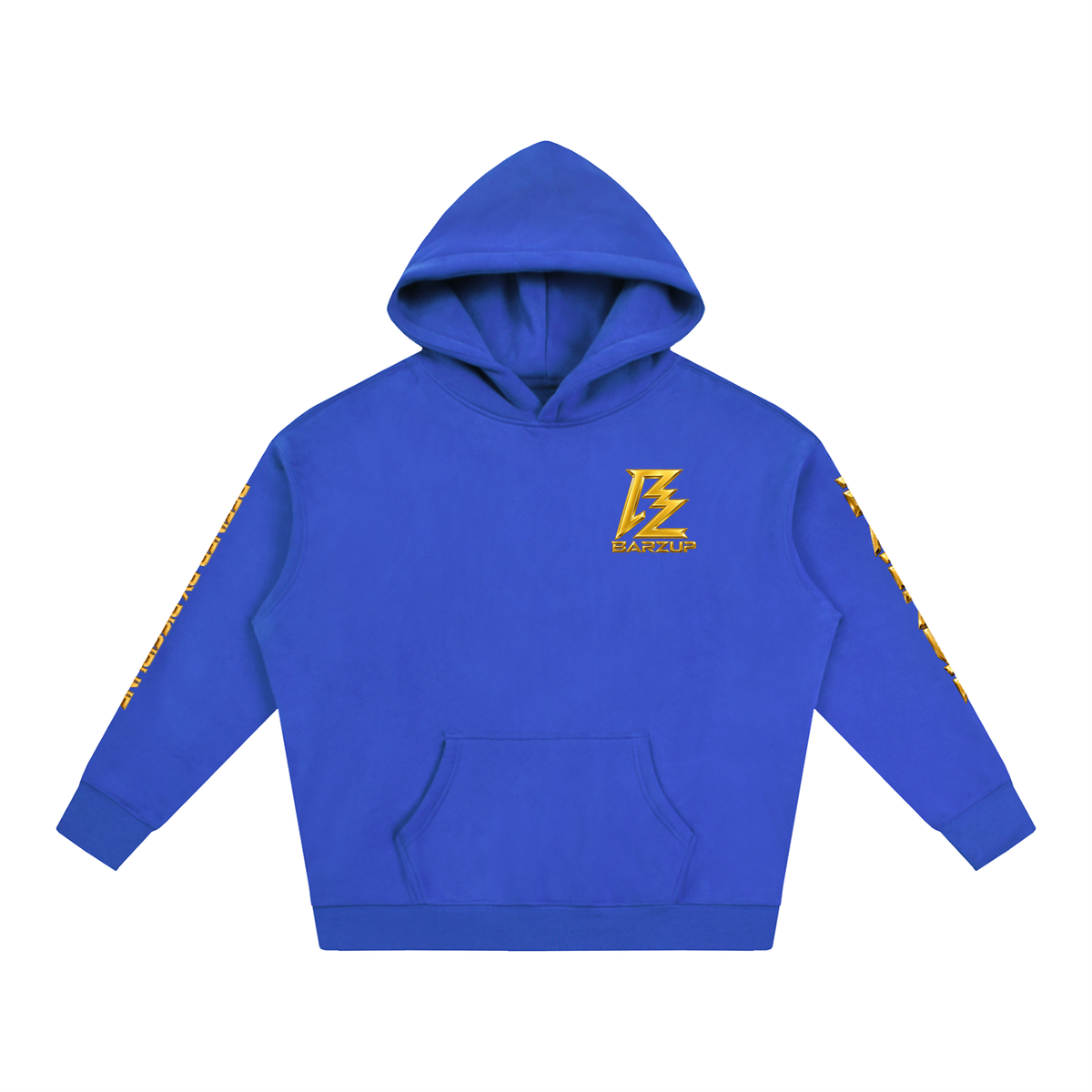BARZUP Gold Monogram Oversized Fleece Hoodie