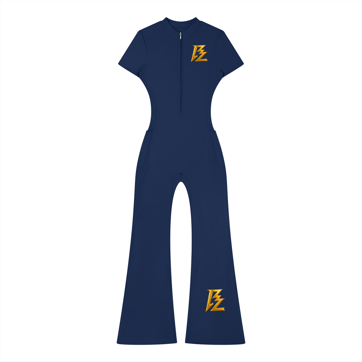 BARZUP Women’s Flared Quarter-Zip Jumpsuit