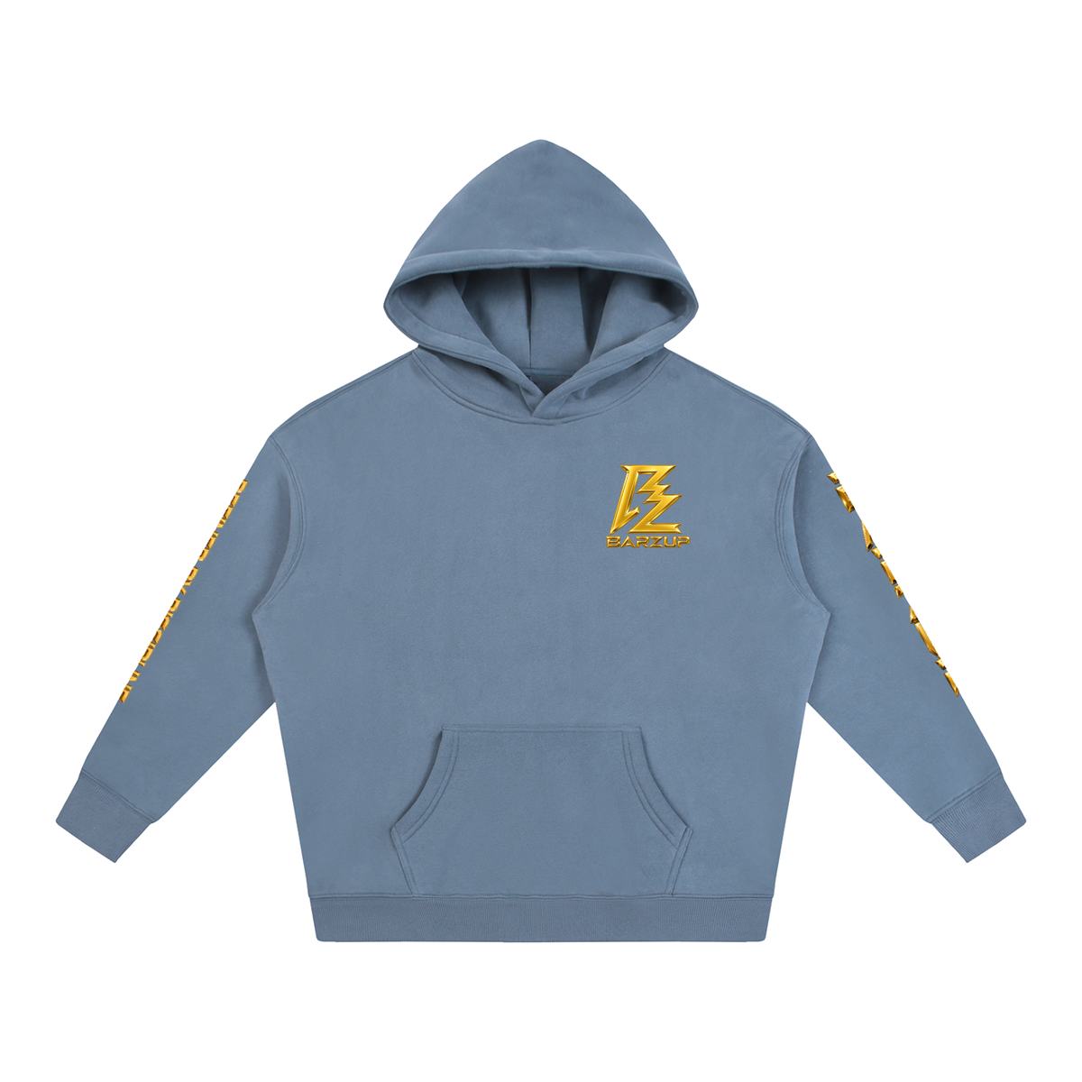 BARZUP Gold Monogram Oversized Fleece Hoodie