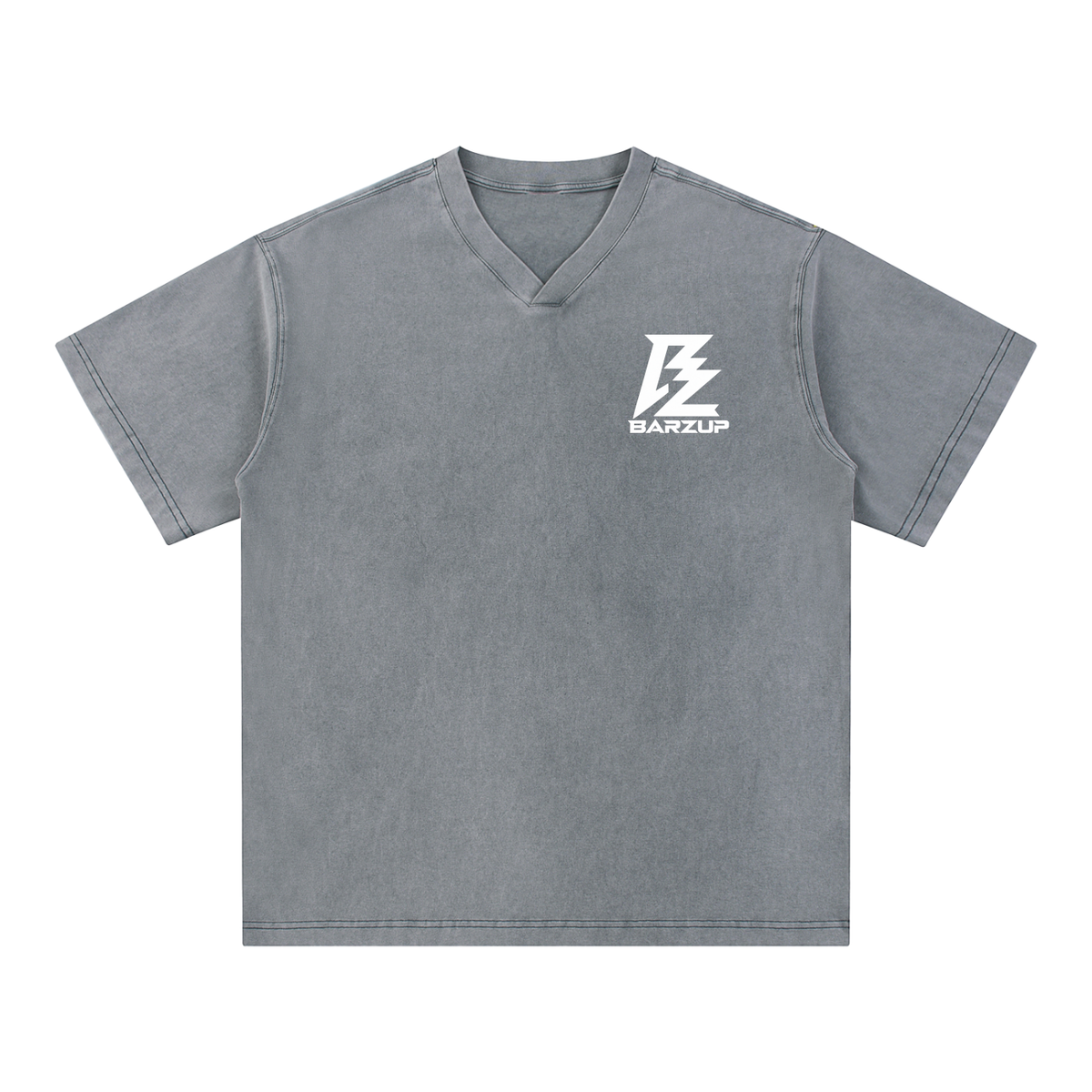 BARZUP Snow Washed V-Neck Cotton Tee