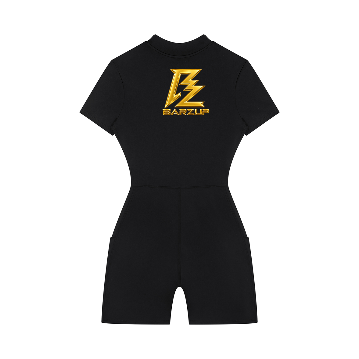 BARZUP Women’s Gold Monogram Quarter\-Zip Romper**