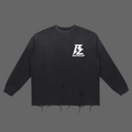 BARZUP Snow-Wash Raw Edge Long-Sleeve Tee
