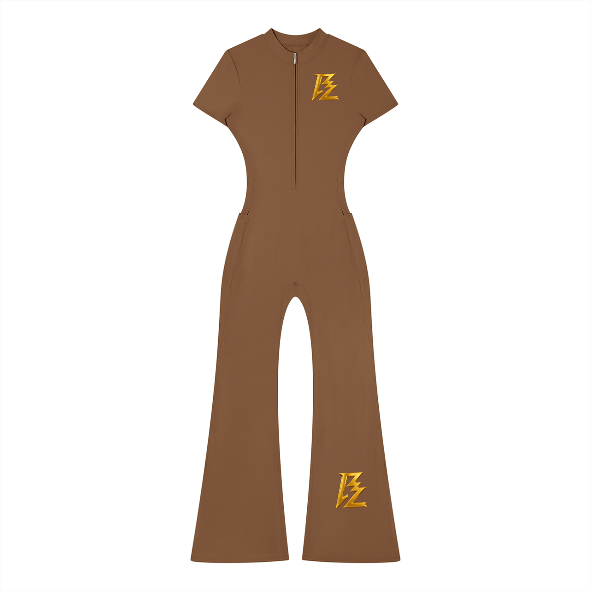 BARZUP Women’s Flared Quarter-Zip Jumpsuit