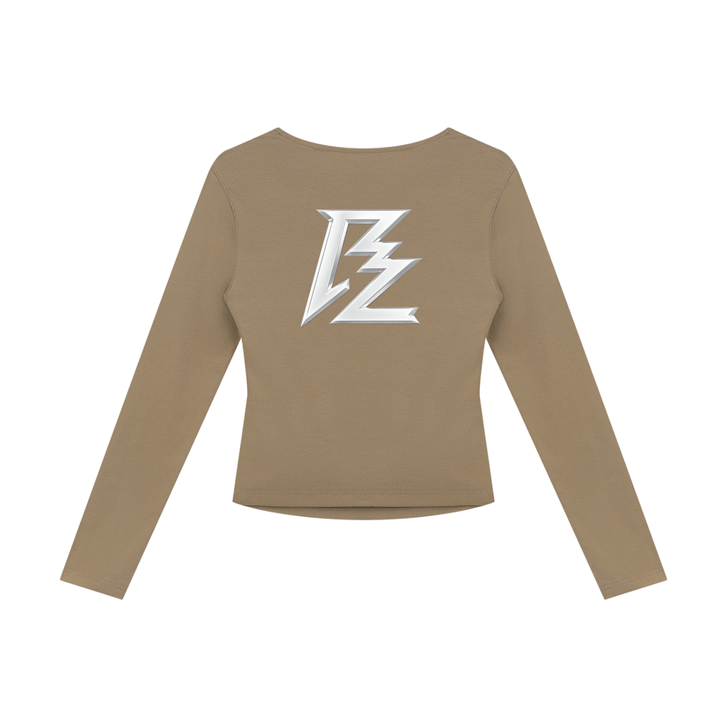 BARZUP Women's Ruched Long Sleeve T-Shirt