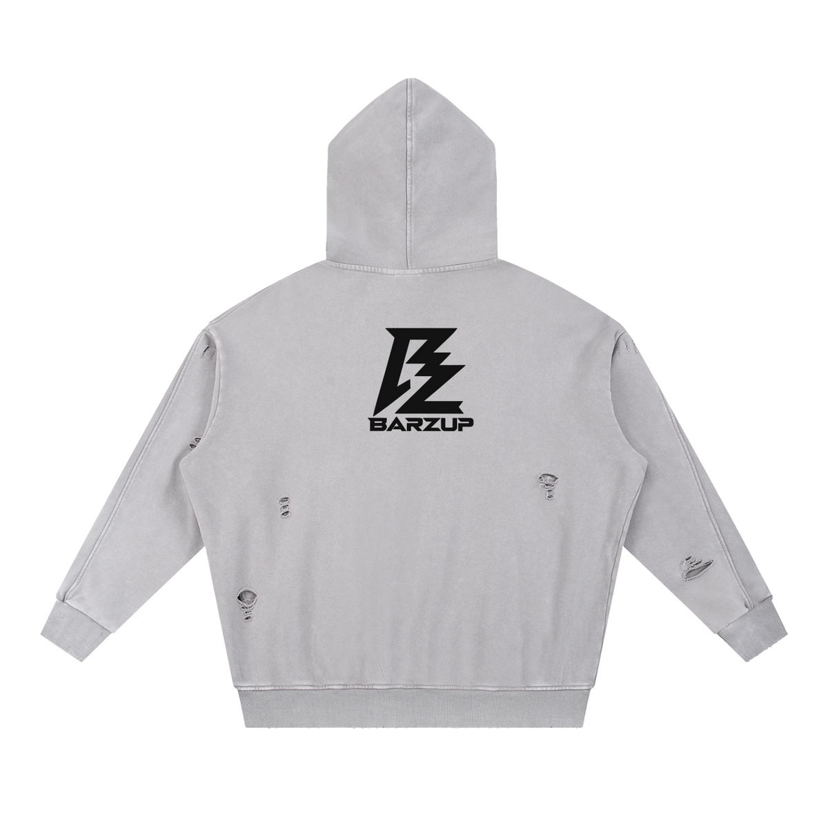 BARZUP Snow-Washed Distressed Hoodie