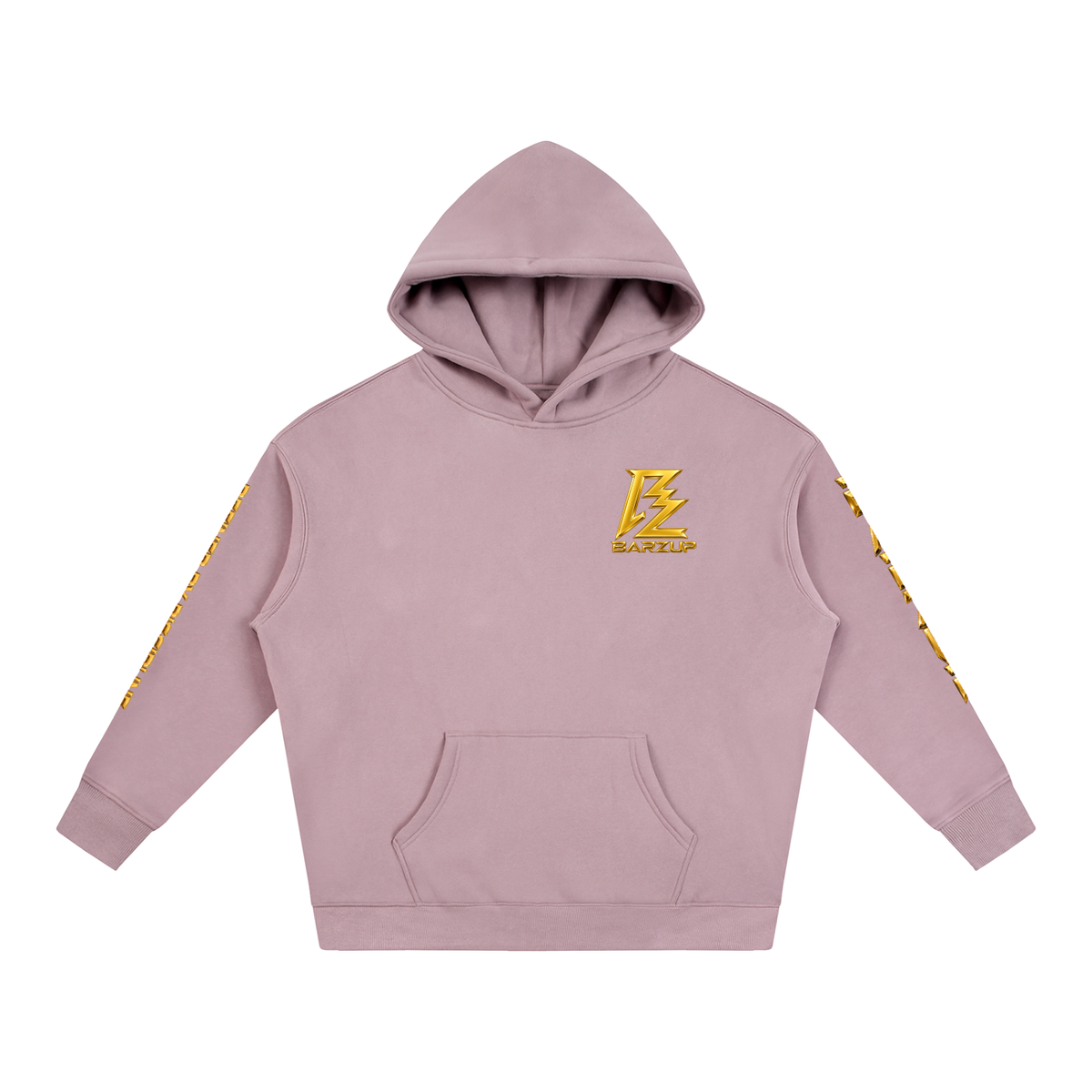 BARZUP Gold Monogram Oversized Fleece Hoodie