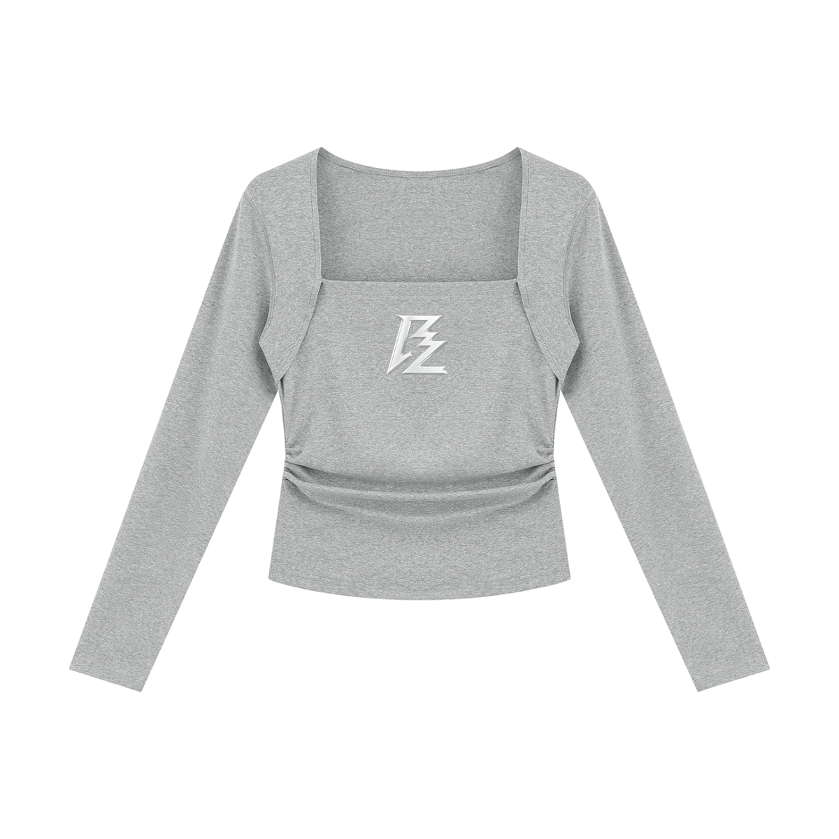 BARZUP Women's Ruched Long Sleeve T-Shirt