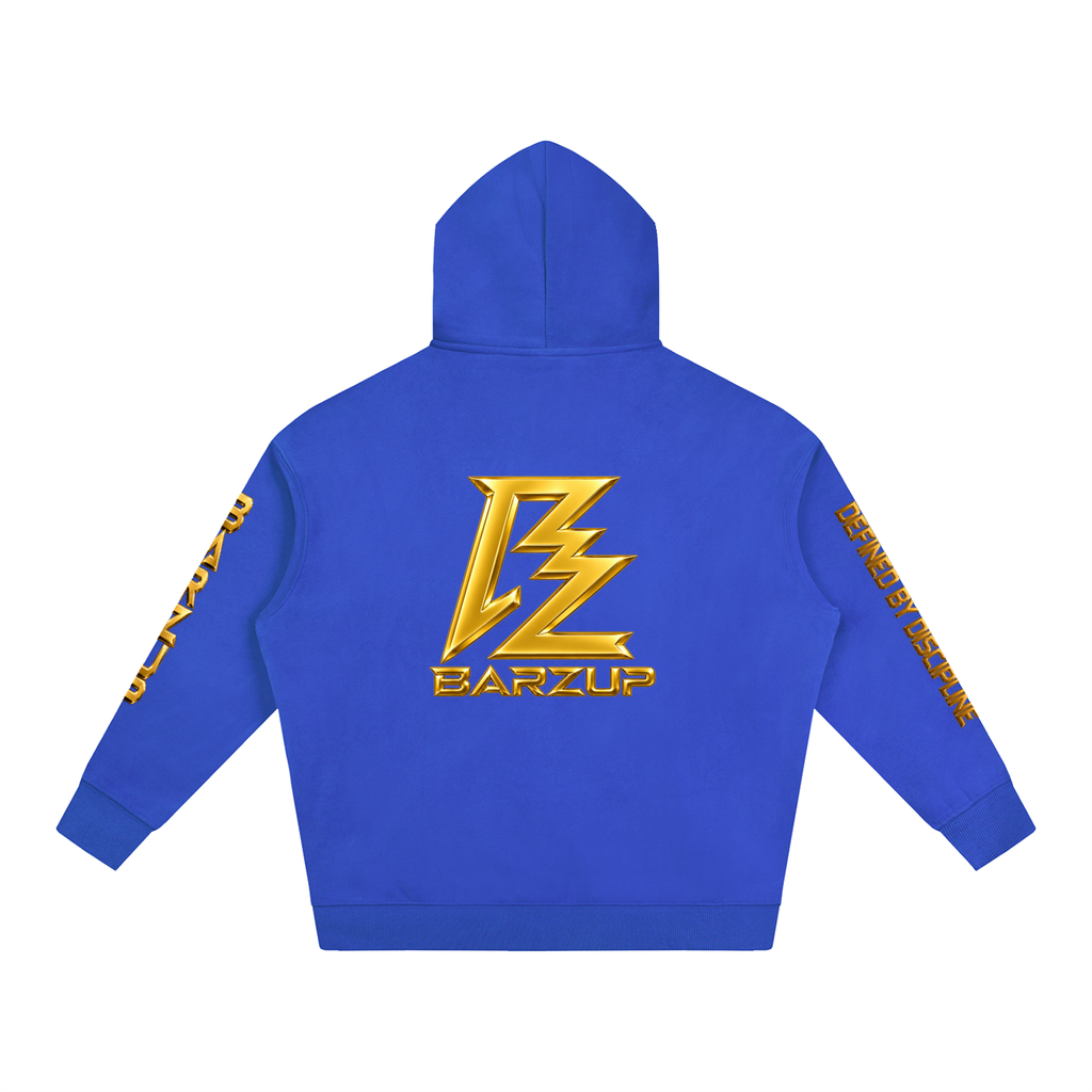 BARZUP Gold Monogram Oversized Fleece Hoodie