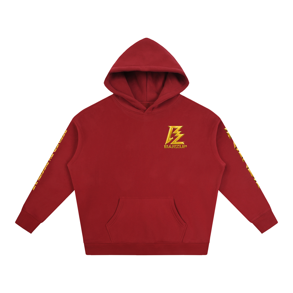 BARZUP Gold Monogram Oversized Fleece Hoodie