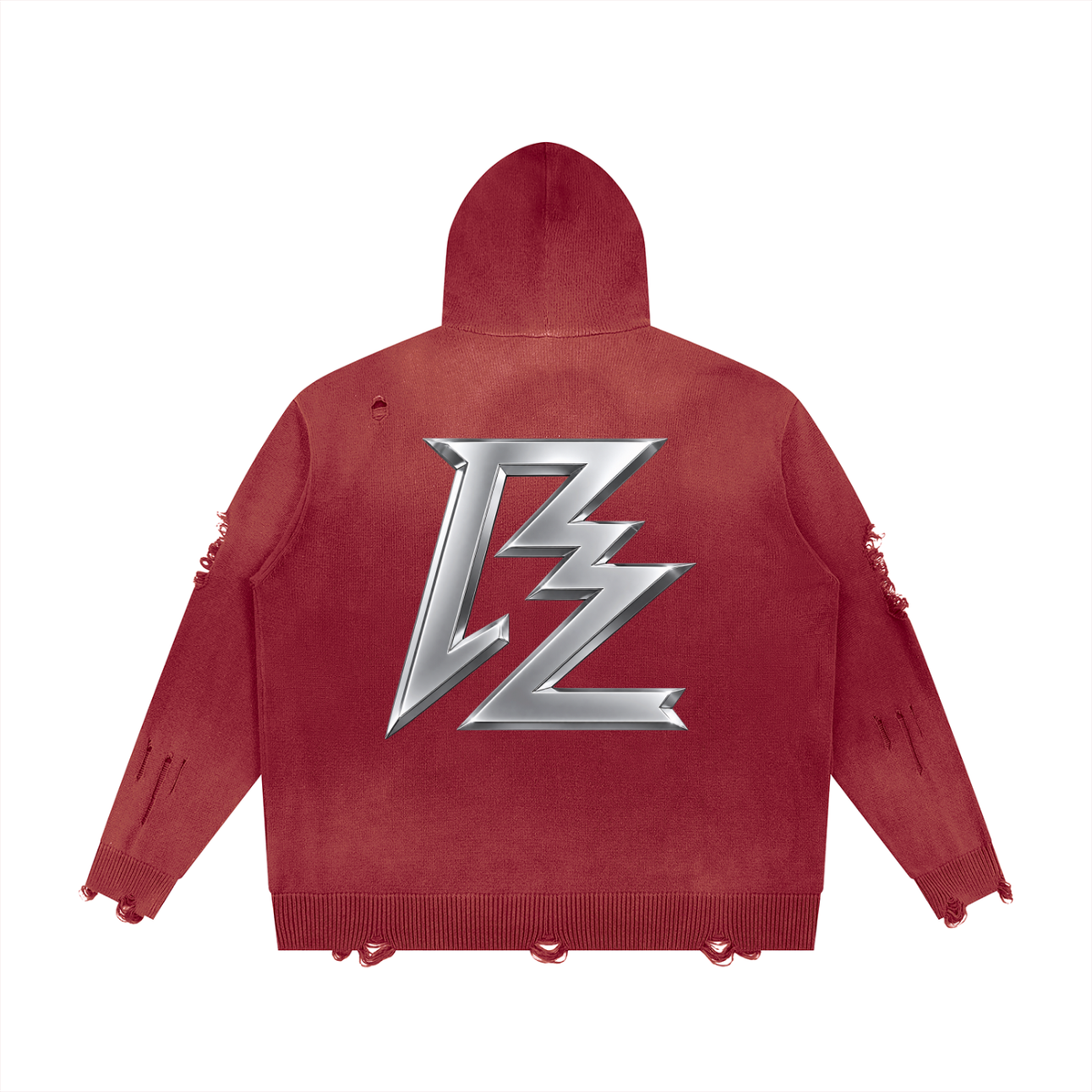 BARZUP Premium Distressed Full-Zip Hoodie