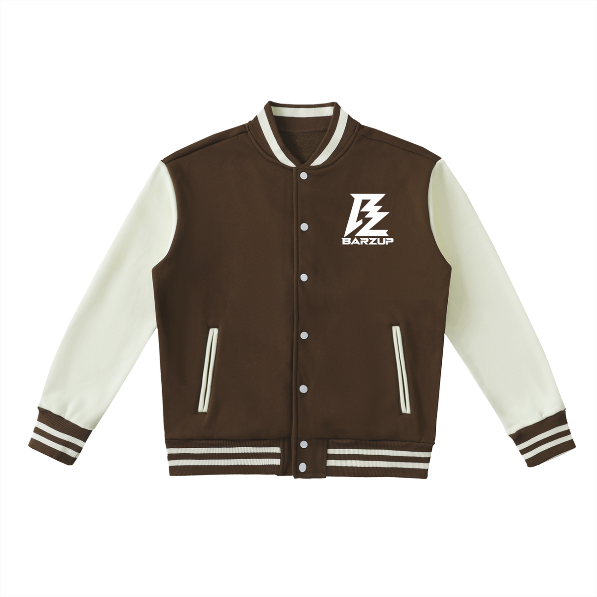 BARZUP Two-Tone Fleeced Varsity Jacket