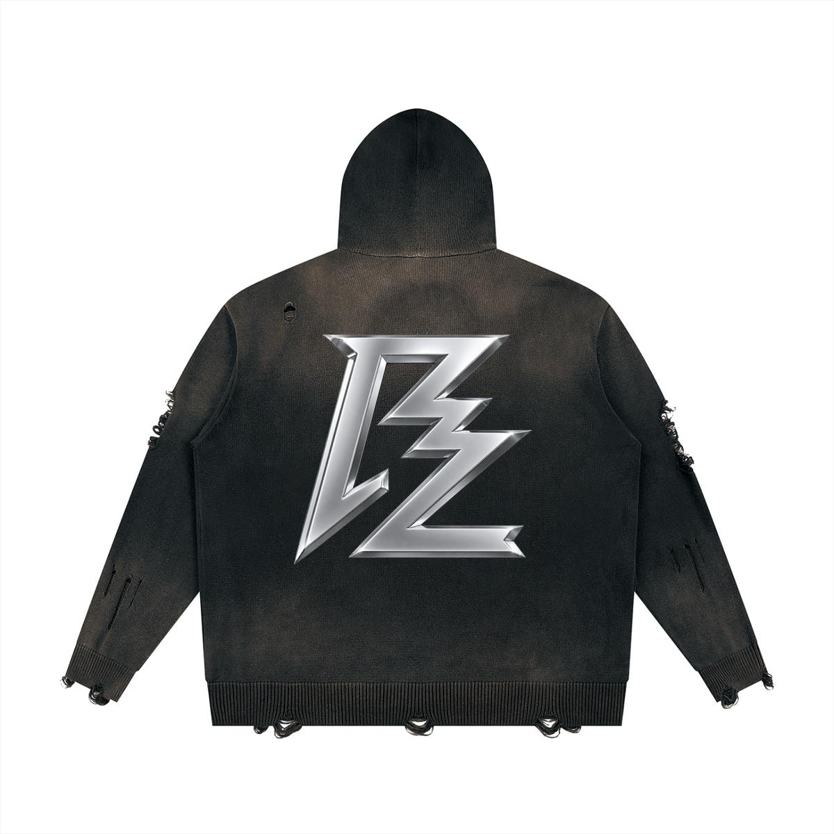 BARZUP Premium Distressed Full-Zip Hoodie