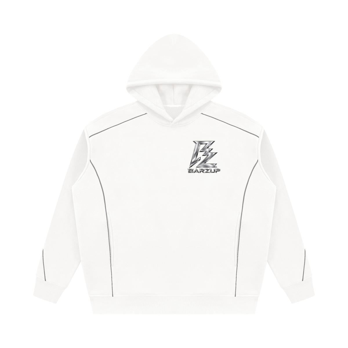 BARZUP Unisex Oversized Piping Fleece Hoodie Set