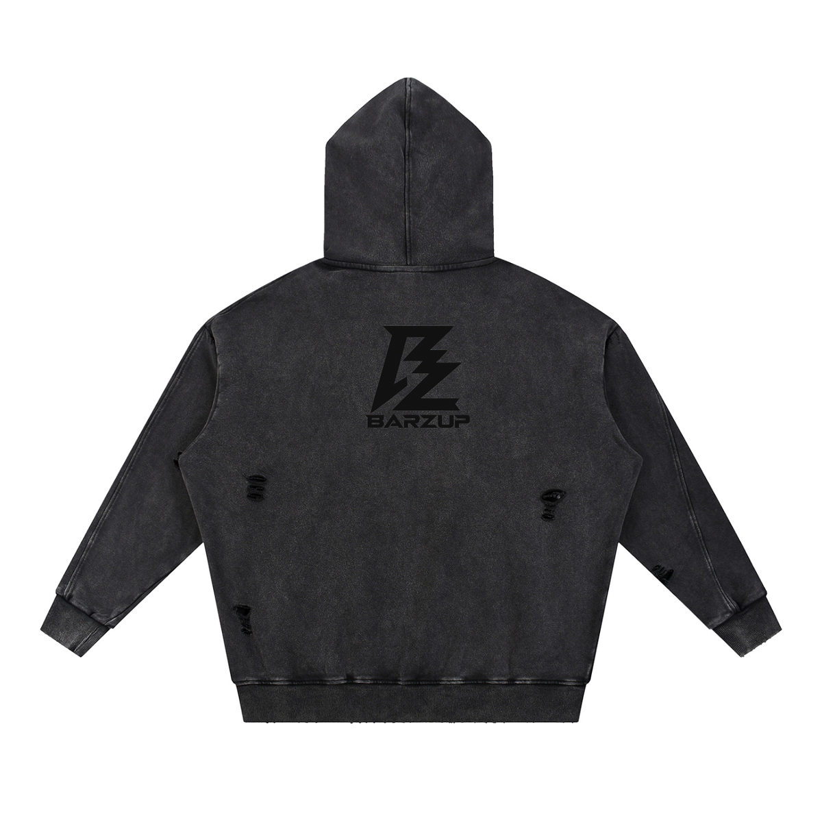 BARZUP Snow-Washed Distressed Hoodie