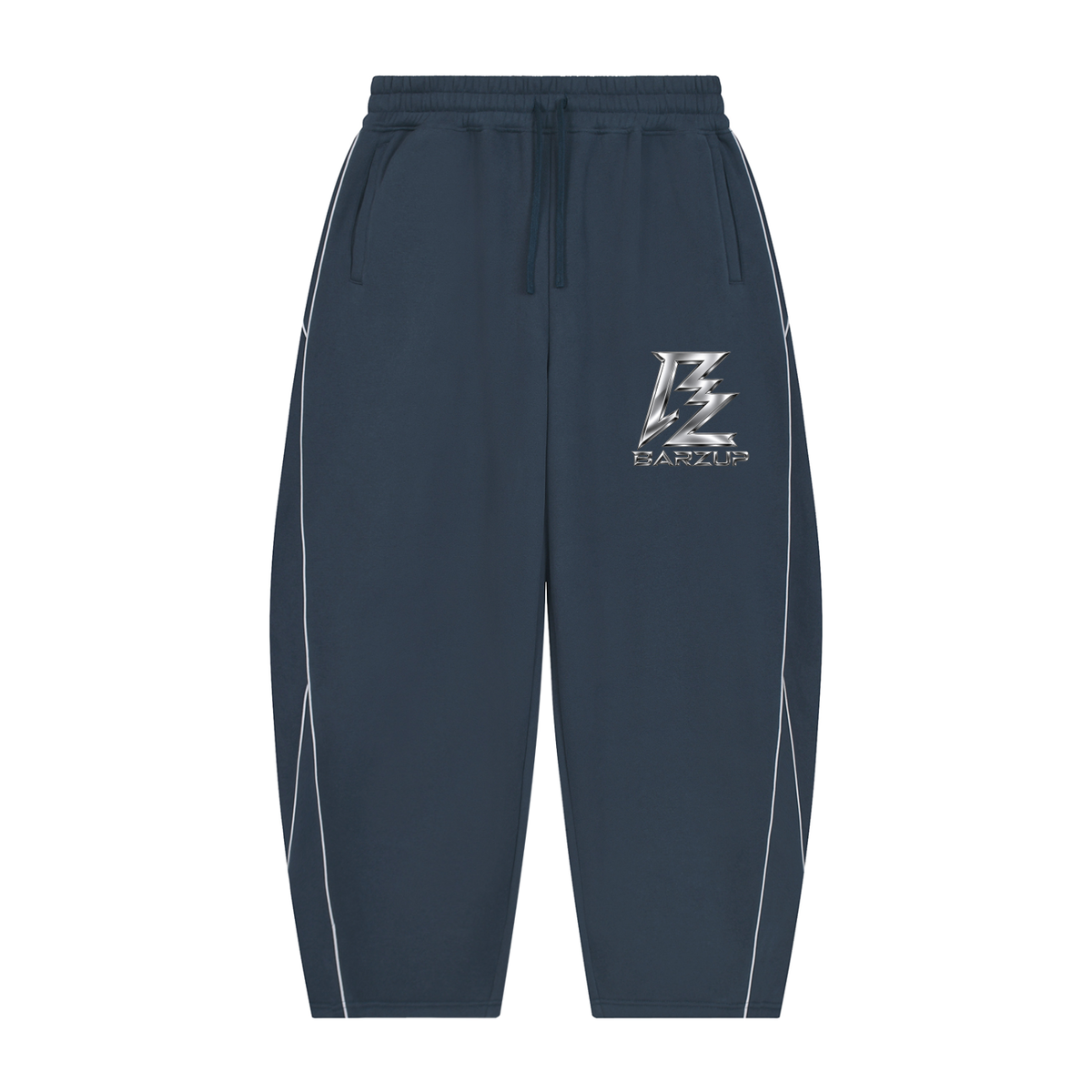 BARZUP Unisex Oversized Piping Fleece Hoodie Set