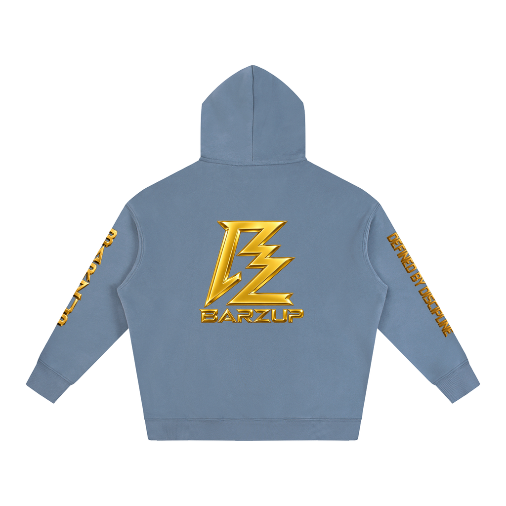 BARZUP Gold Monogram Oversized Fleece Hoodie