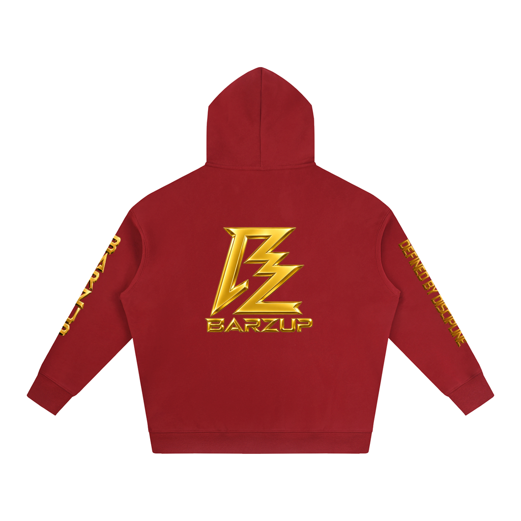 BARZUP Gold Monogram Oversized Fleece Hoodie