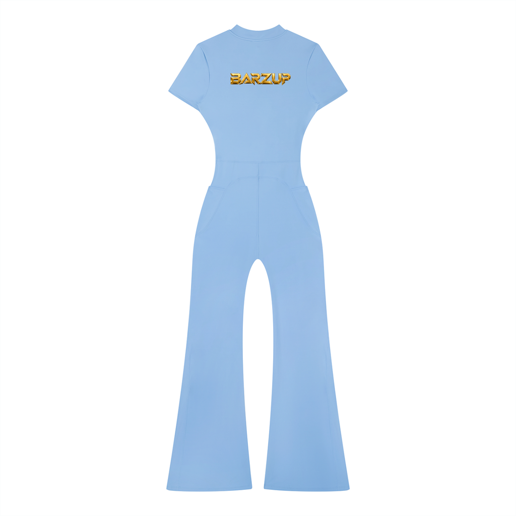 BARZUP Women’s Flared Quarter-Zip Jumpsuit