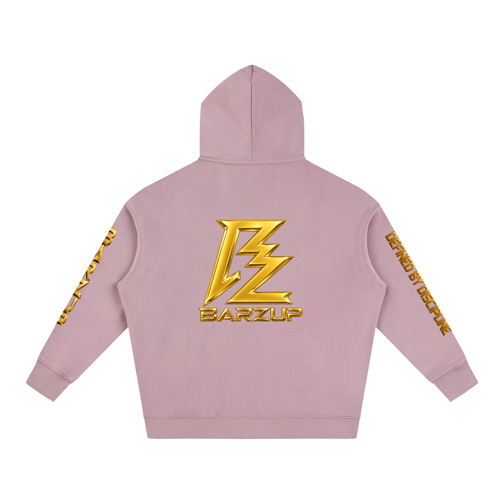 BARZUP Gold Monogram Oversized Fleece Hoodie