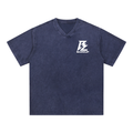 BARZUP Snow Washed V-Neck Cotton Tee