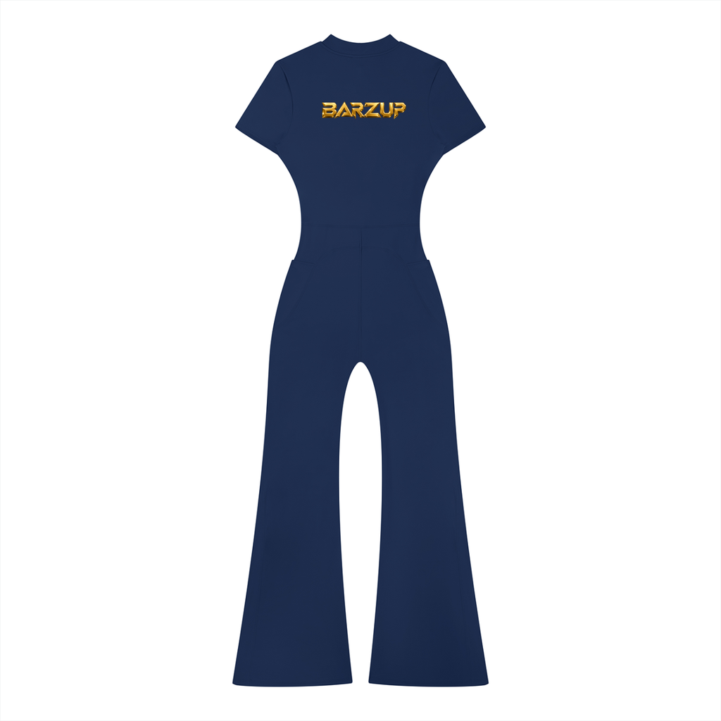 BARZUP Women’s Flared Quarter-Zip Jumpsuit