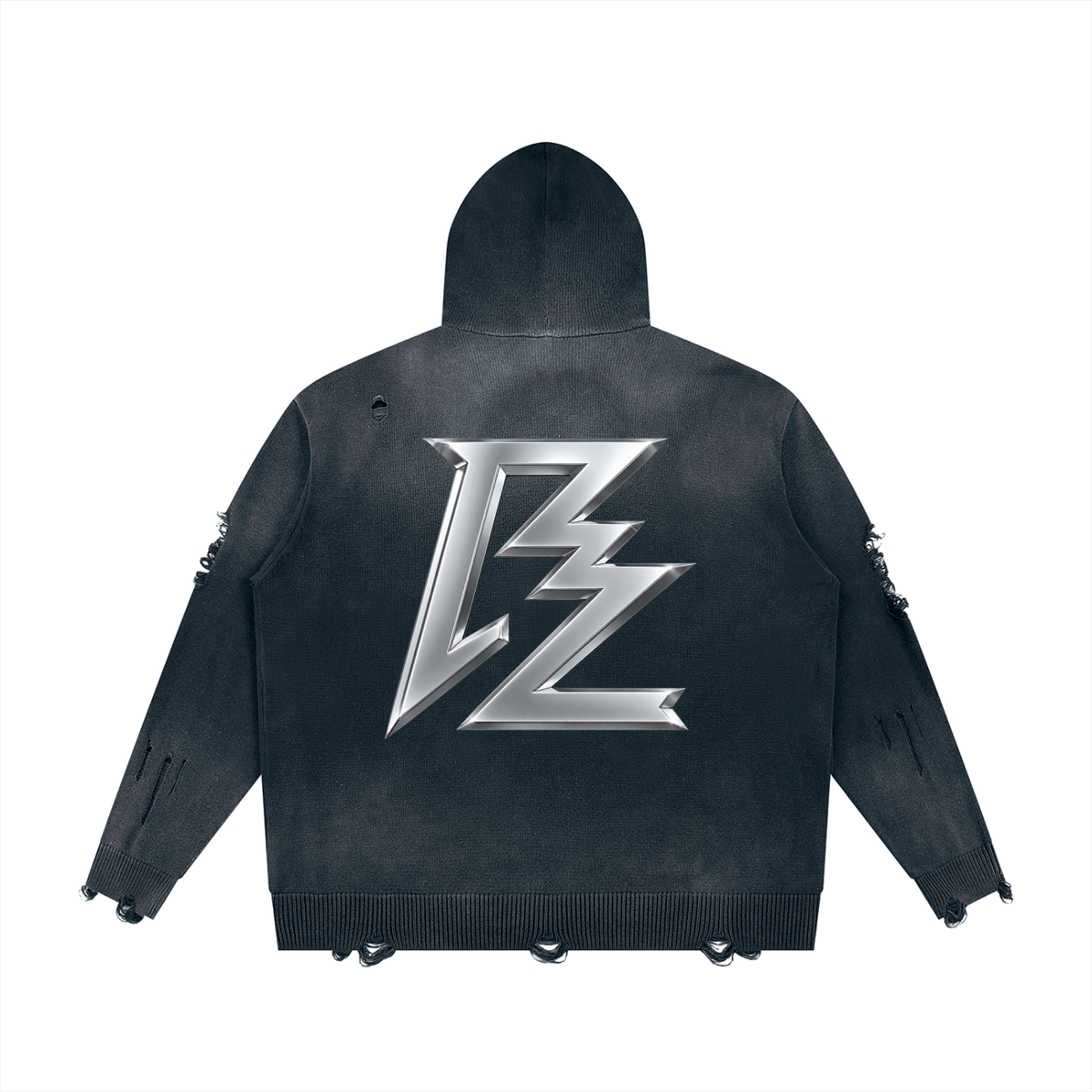 BARZUP Premium Distressed Full-Zip Hoodie