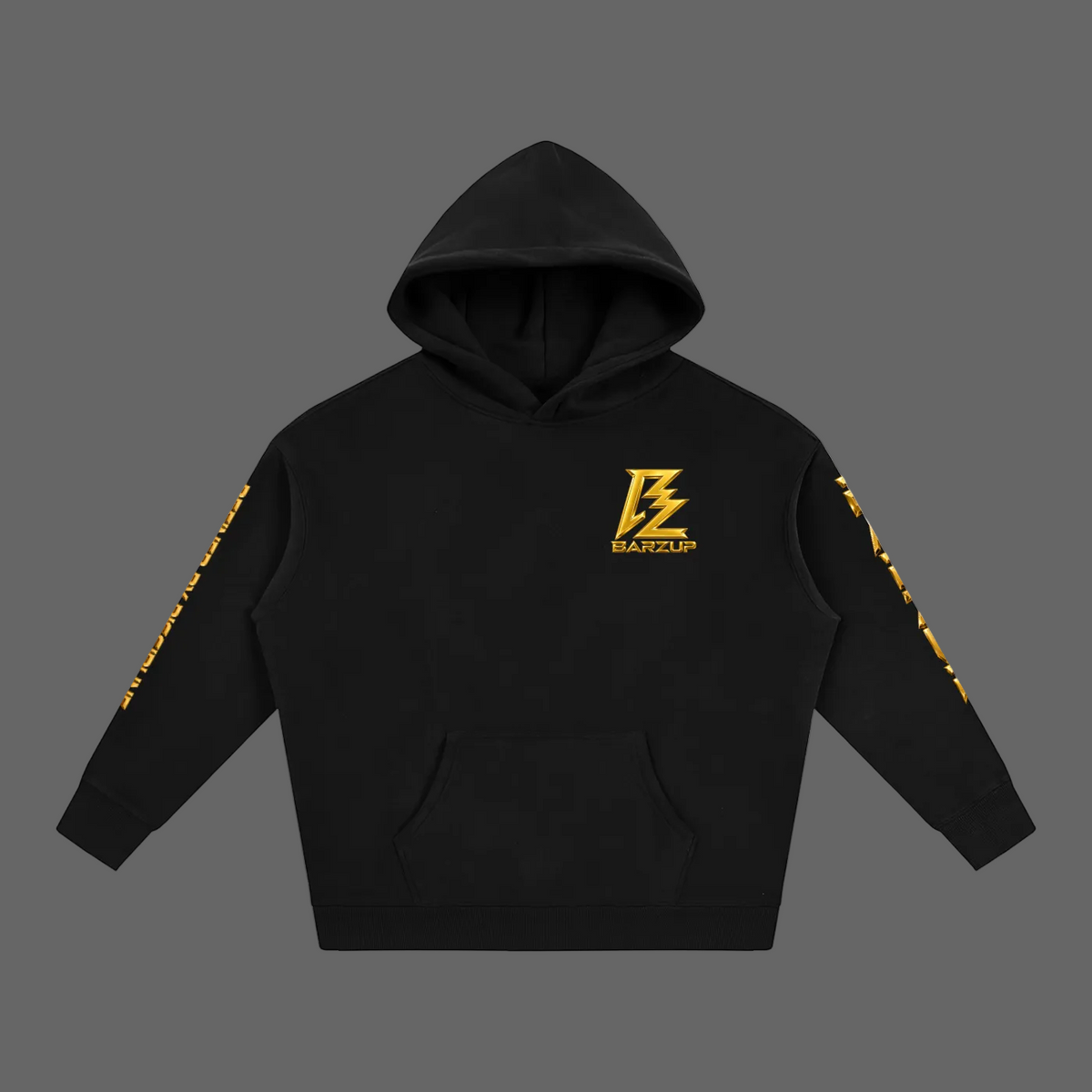 BARZUP Gold Monogram Oversized Fleece Hoodie