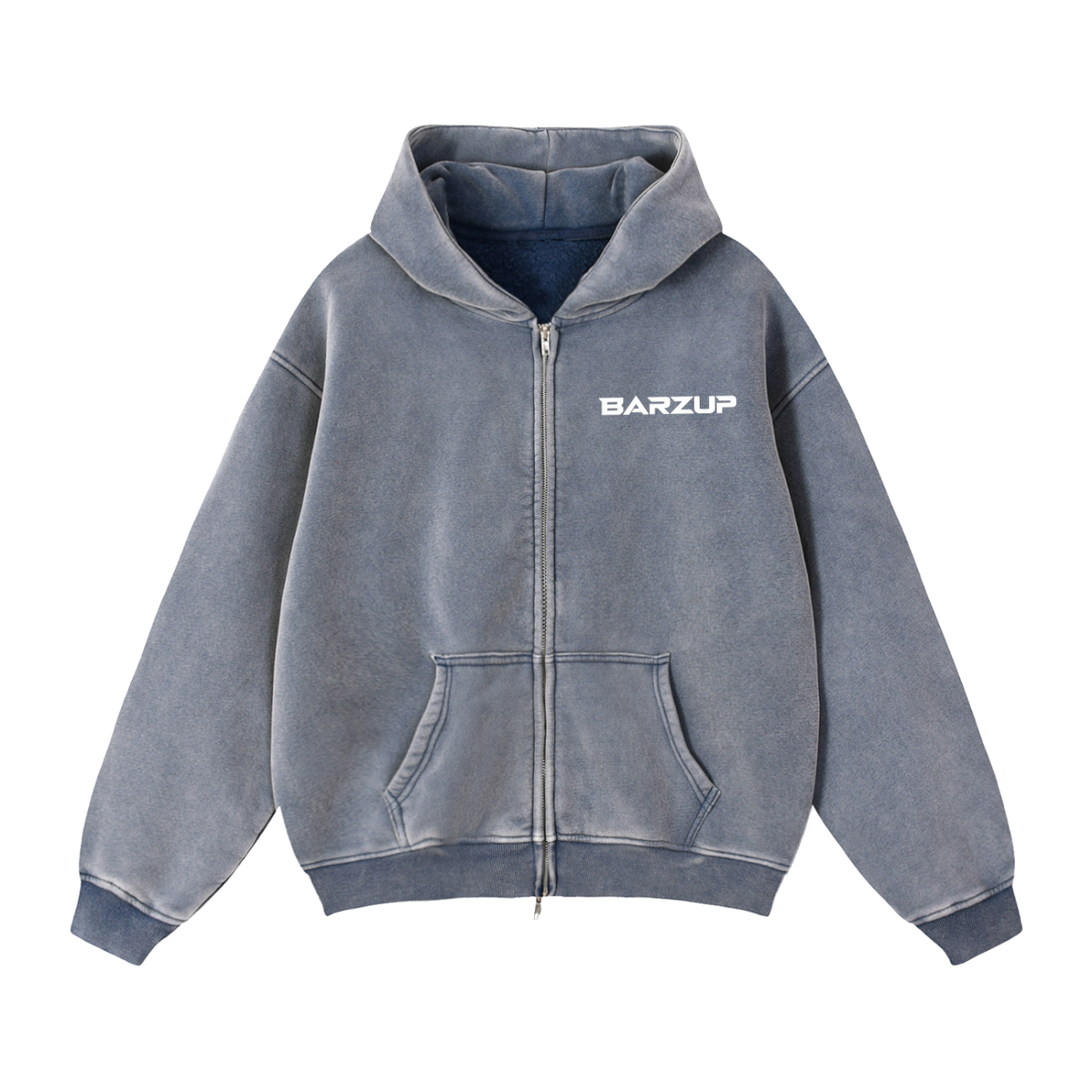 BARZUP Snow-Washed Zip-Through Fleece Set
