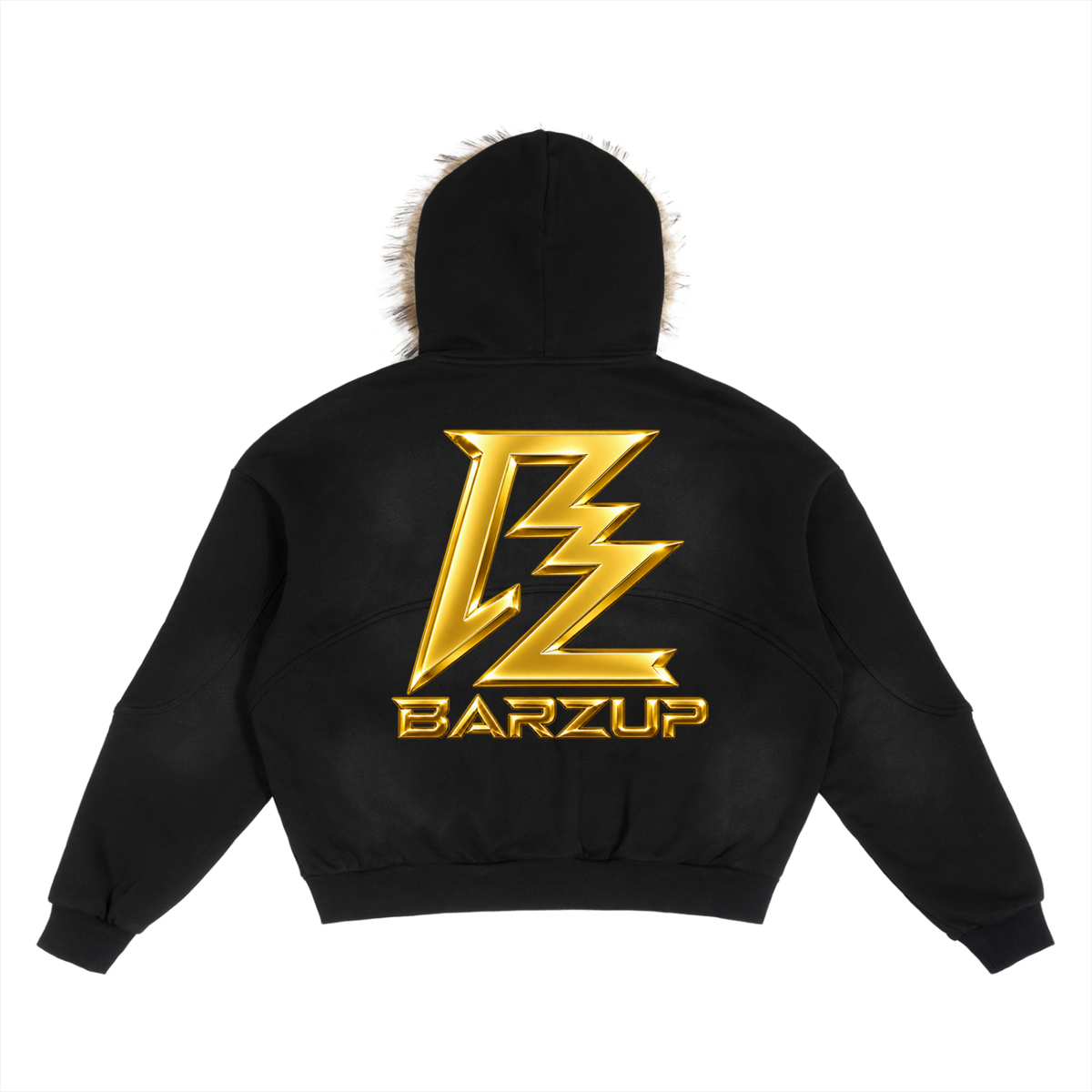 BARZUP Sun Fade Detachable Fur Hoodie