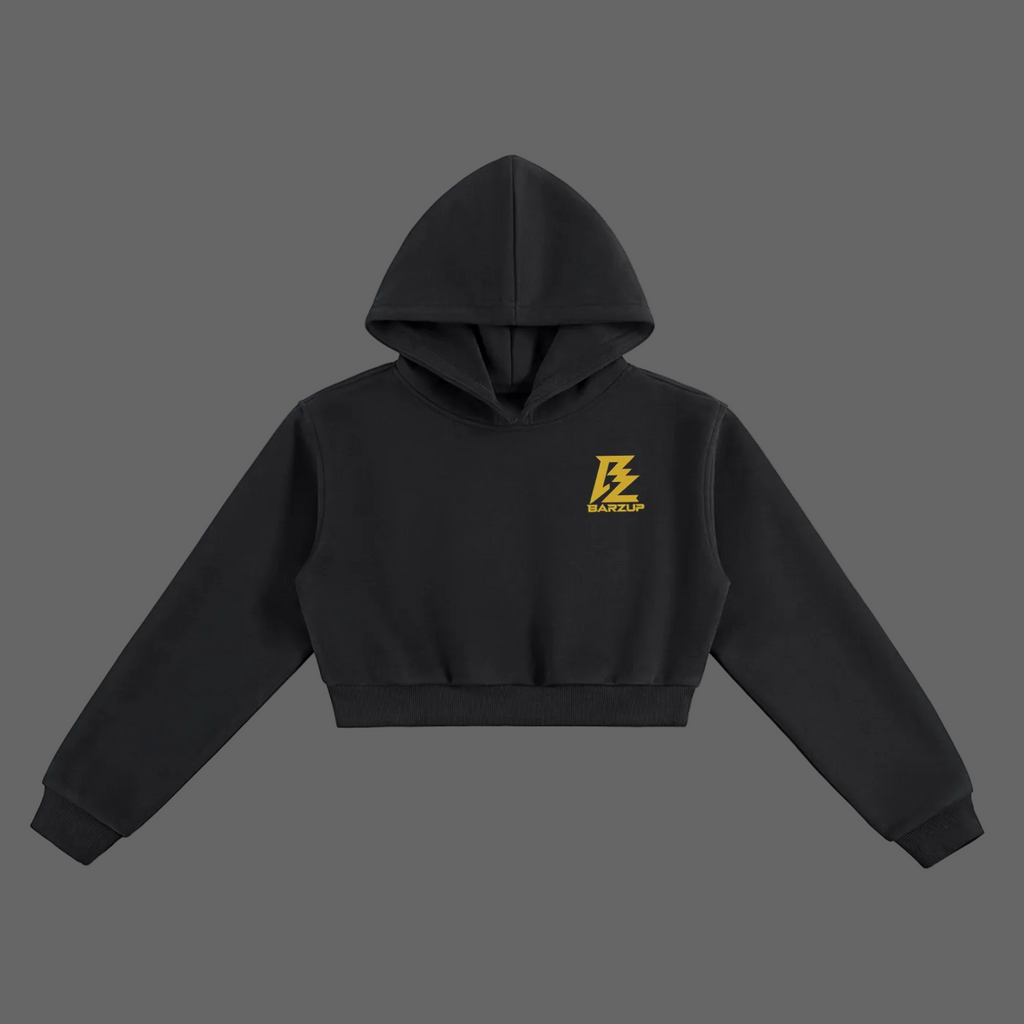BARZUP Women’s  Gold Monogram Cropped Hoodie