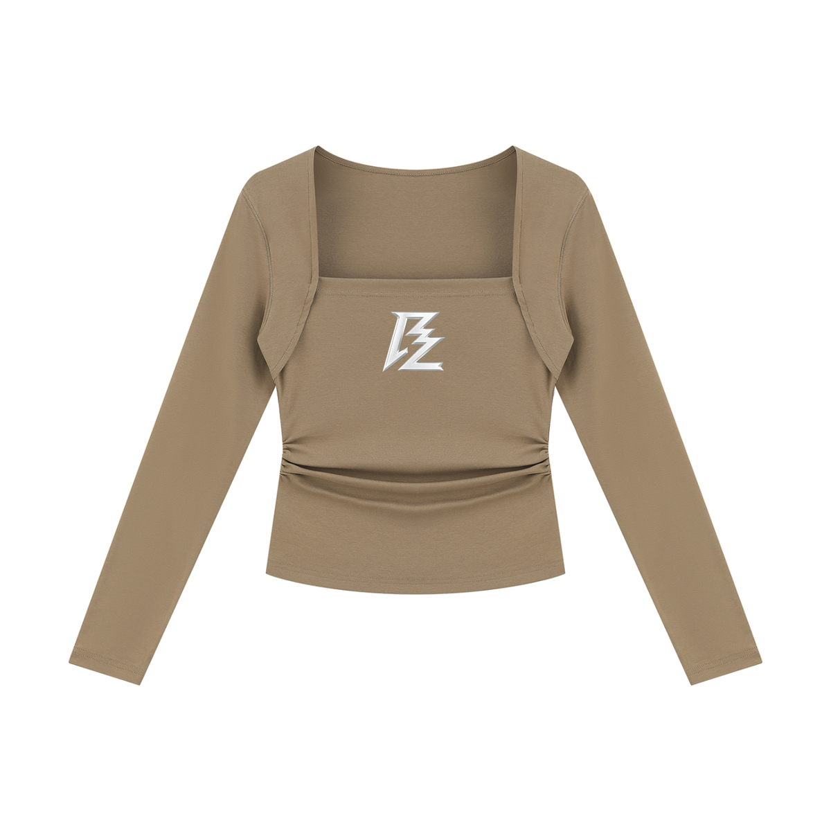 BARZUP Women's Ruched Long Sleeve T-Shirt