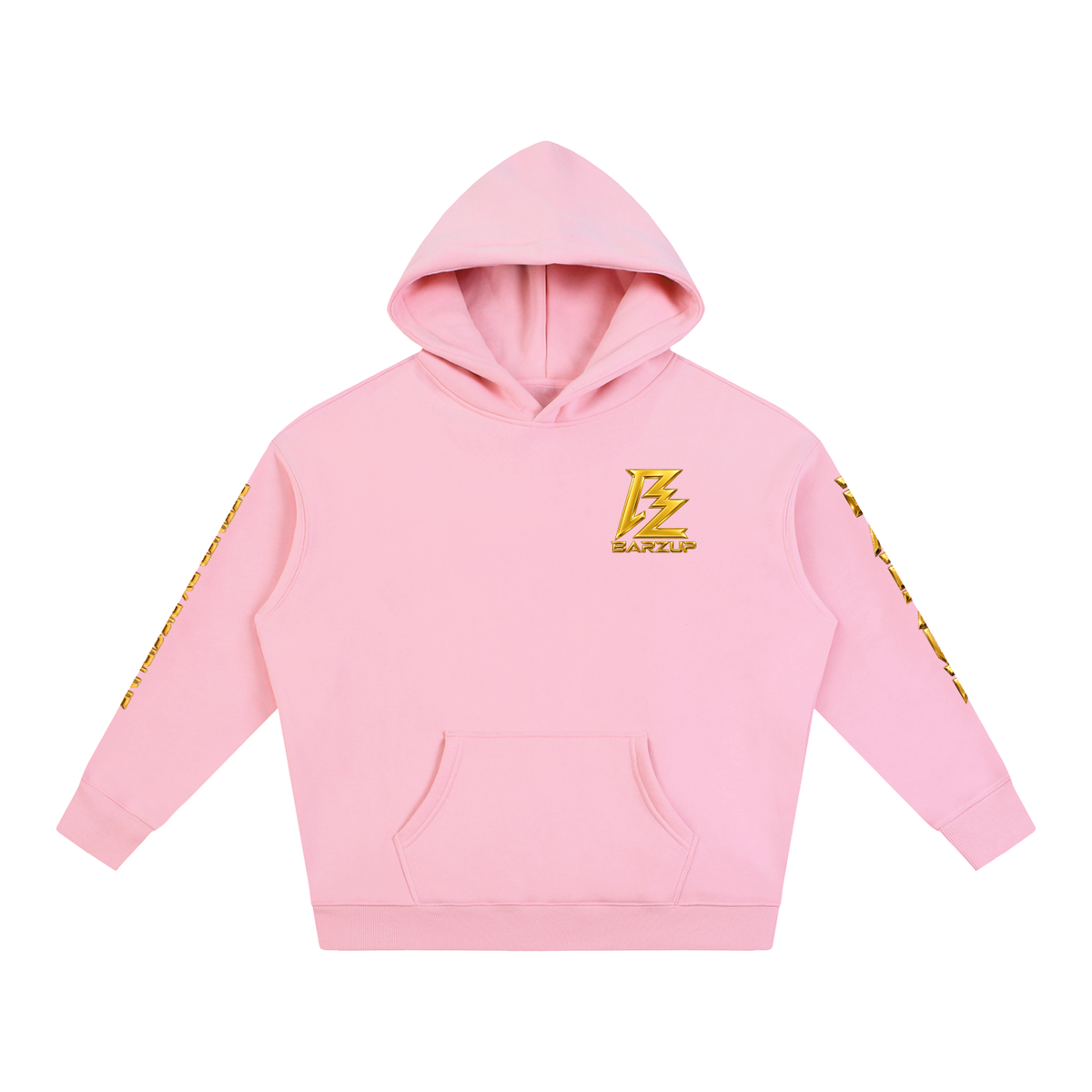 BARZUP Gold Monogram Oversized Fleece Hoodie