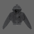 BARZUP Women Vintage Washed Cropped Fleece Set