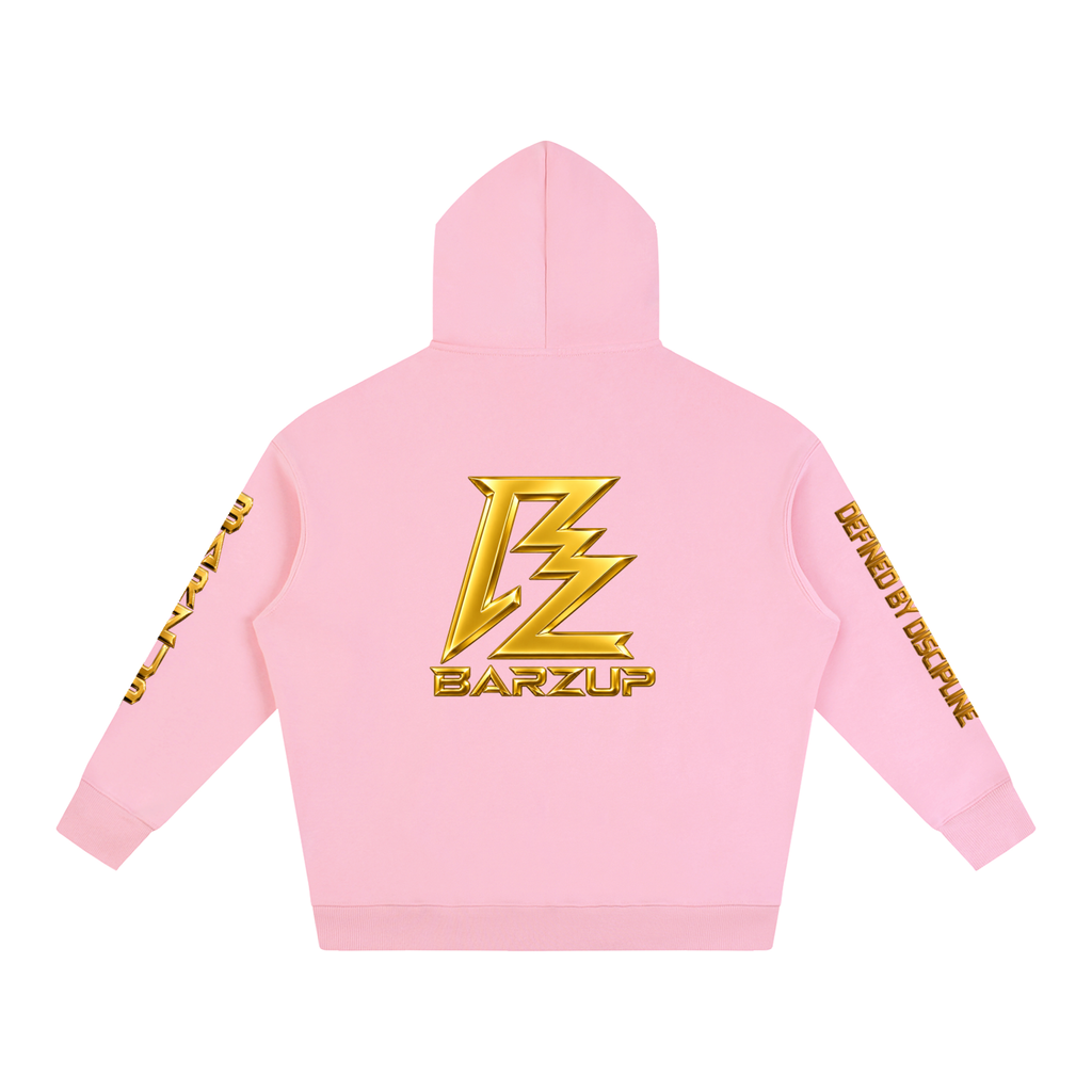 BARZUP Gold Monogram Oversized Fleece Hoodie