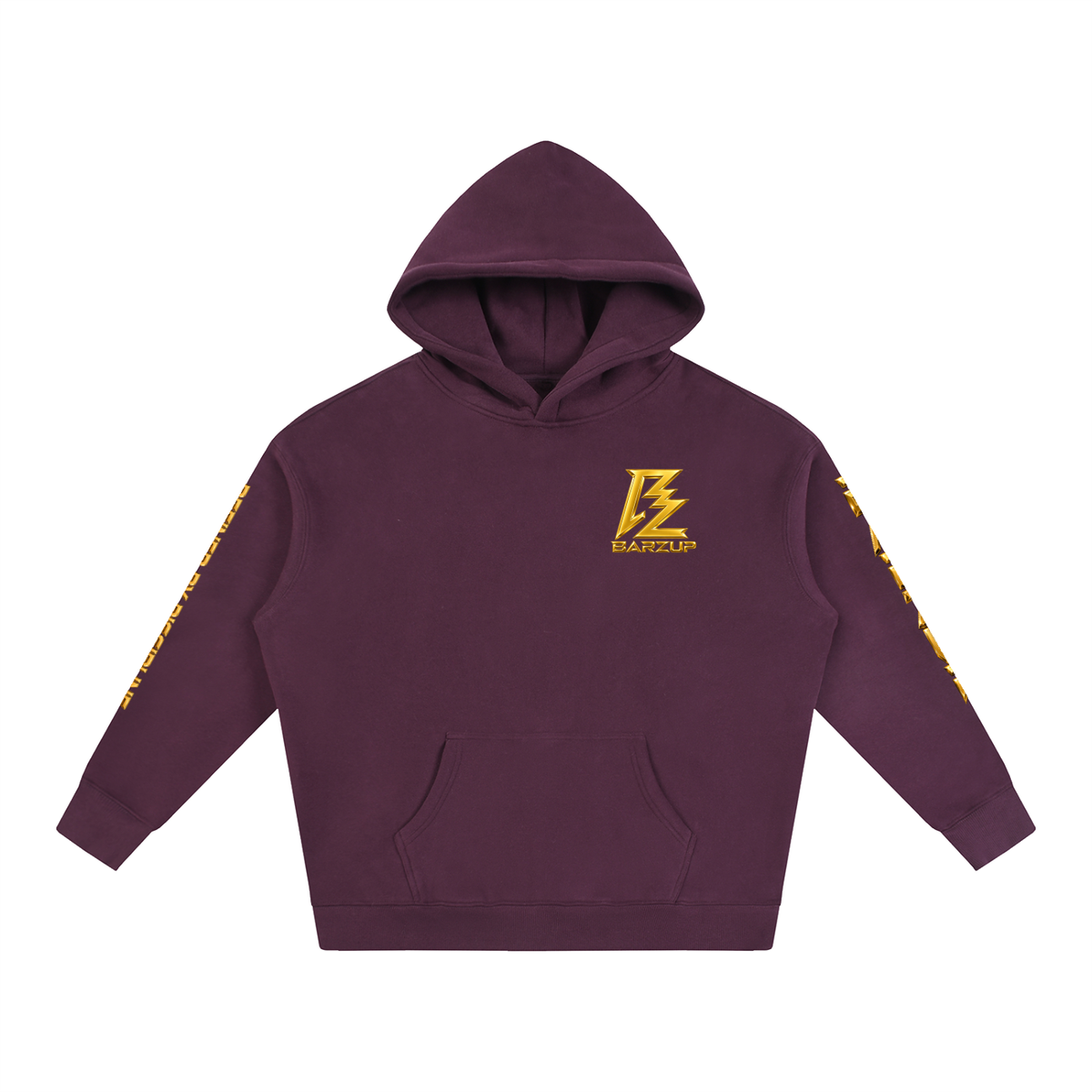 BARZUP Gold Monogram Oversized Fleece Hoodie