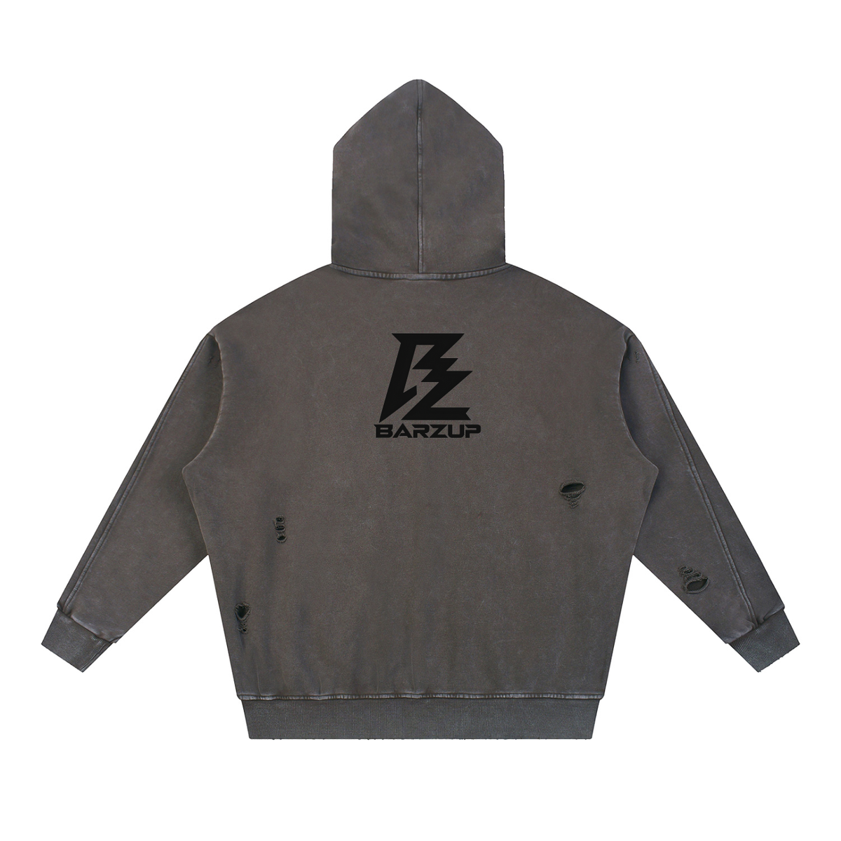 BARZUP Snow-Washed Distressed Hoodie