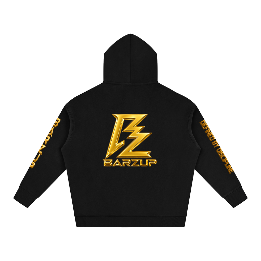 BARZUP Gold Monogram Oversized Fleece Hoodie