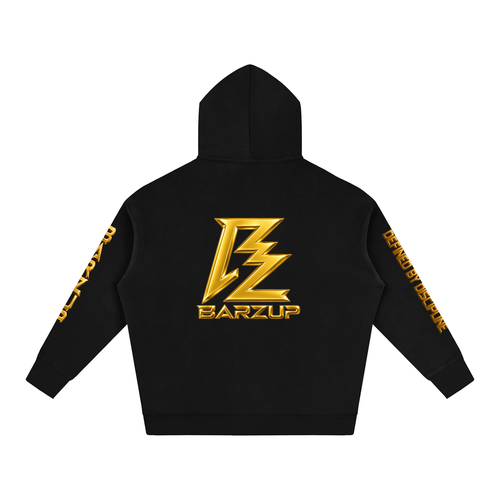 BARZUP Gold Monogram Oversized Fleece Hoodie