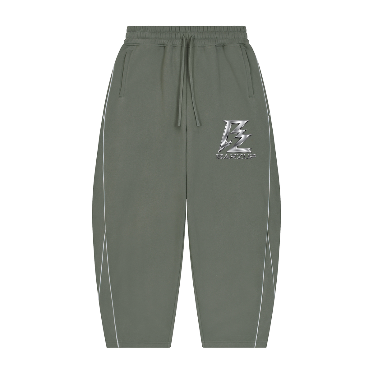 BARZUP Unisex Oversized Piping Fleece Hoodie Set