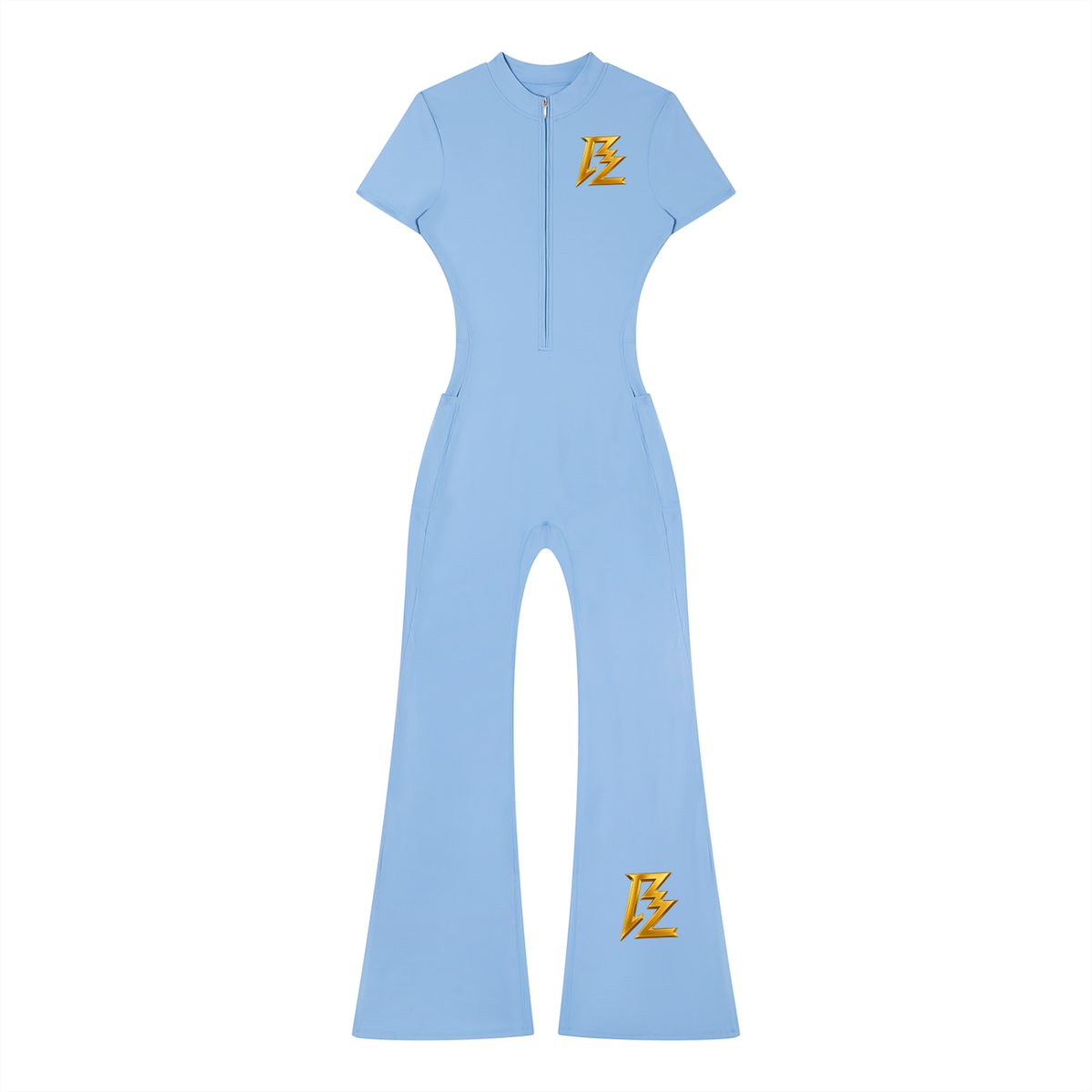 BARZUP Women’s Flared Quarter-Zip Jumpsuit