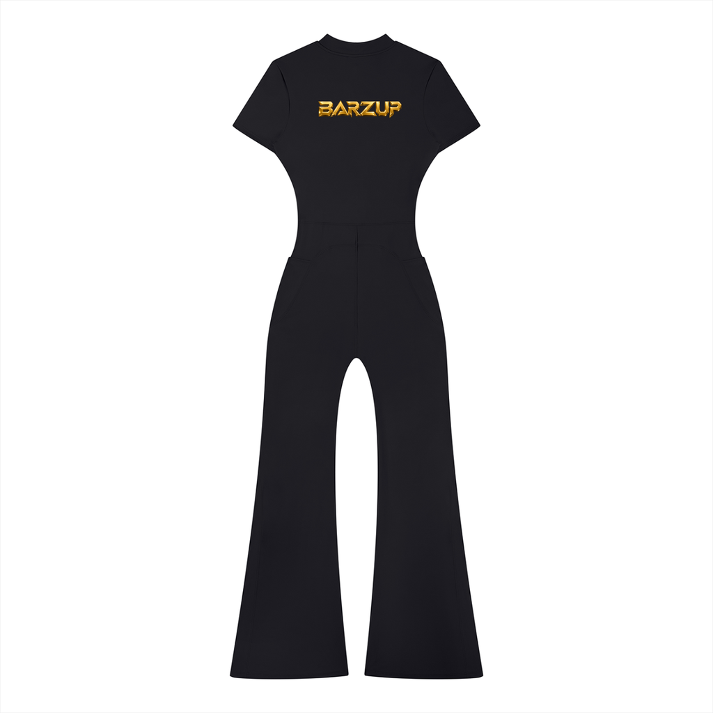 BARZUP Women’s Flared Quarter-Zip Jumpsuit