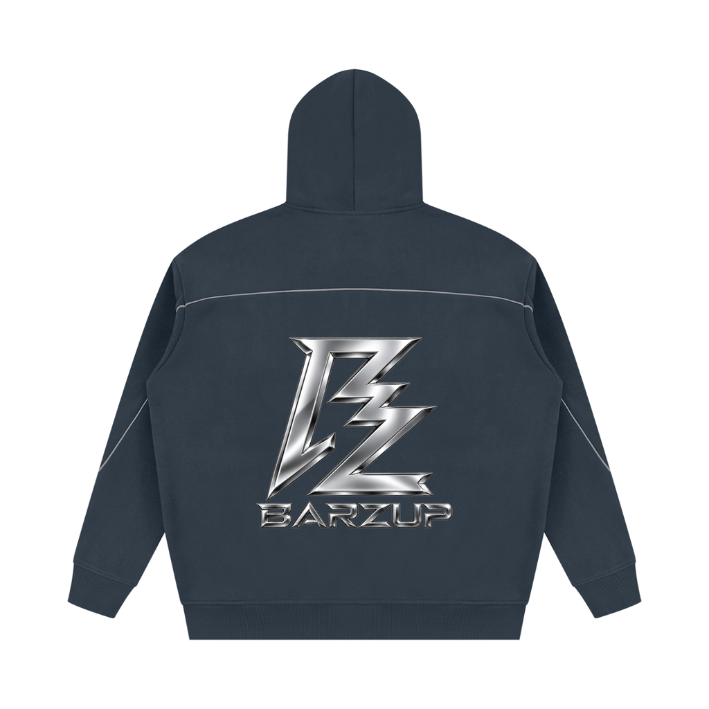 BARZUP Unisex Oversized Piping Fleece Hoodie Set