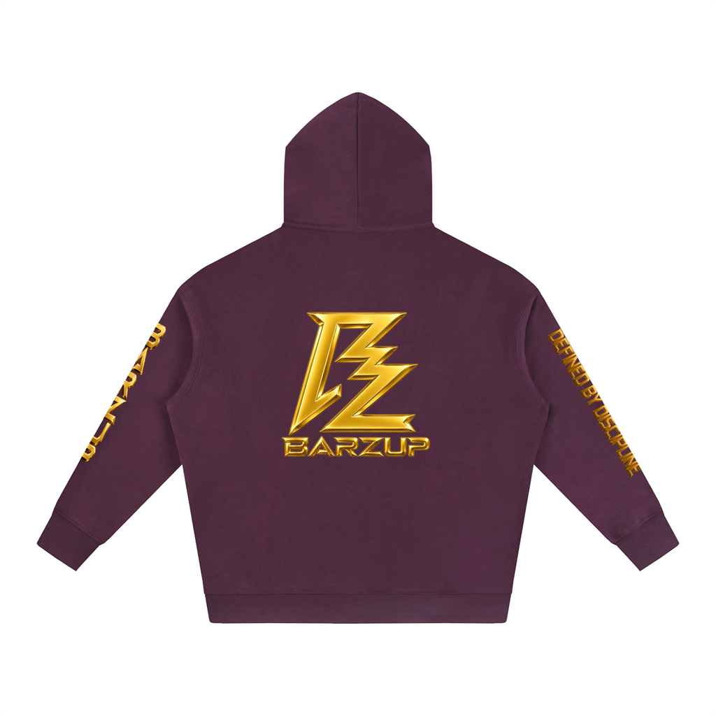 BARZUP Gold Monogram Oversized Fleece Hoodie