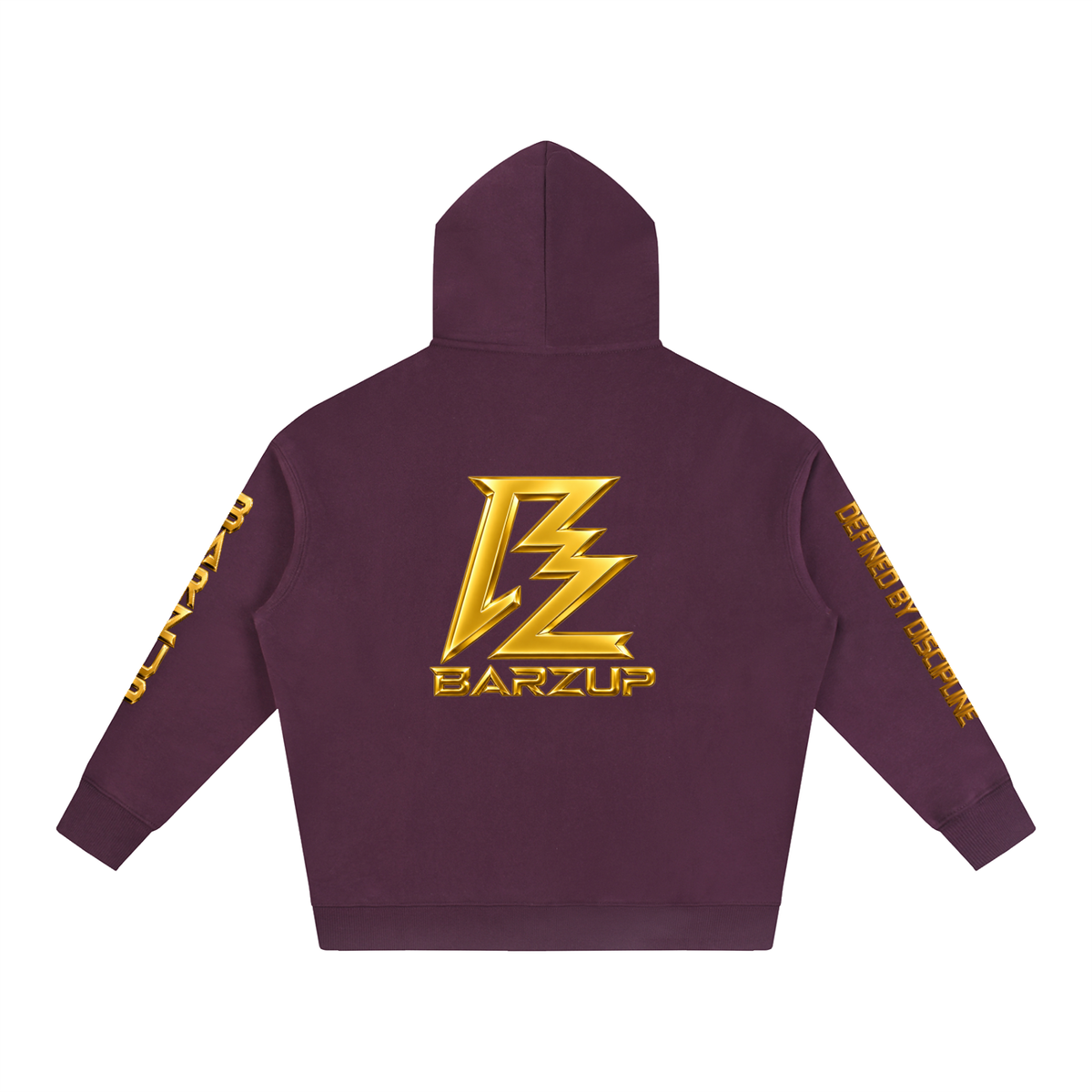 BARZUP Gold Monogram Oversized Fleece Hoodie
