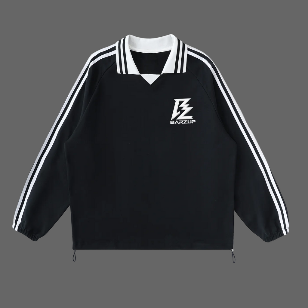 BARZUP Chrome Monogram Contrast Stripe Sweatshirt