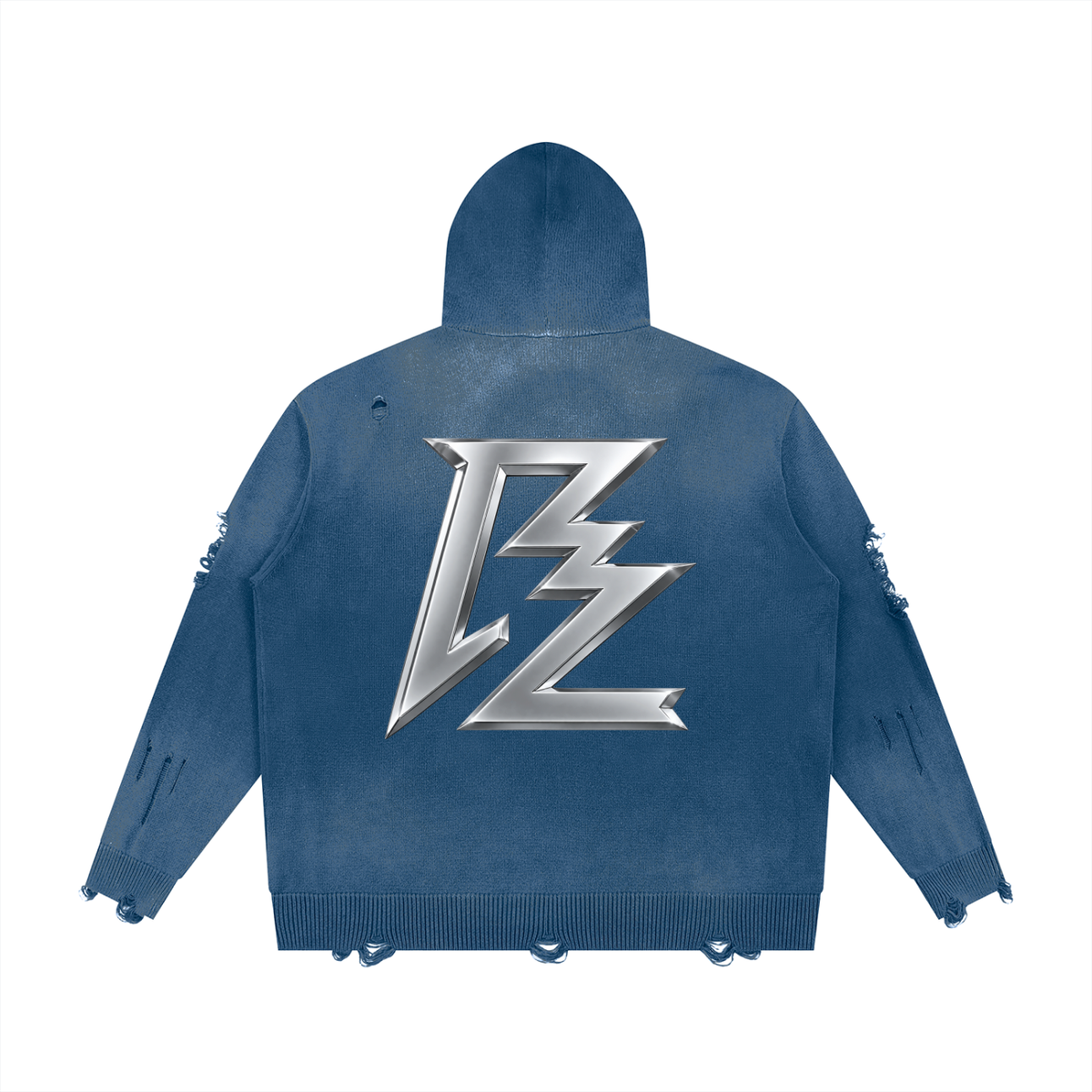 BARZUP Premium Distressed Full-Zip Hoodie