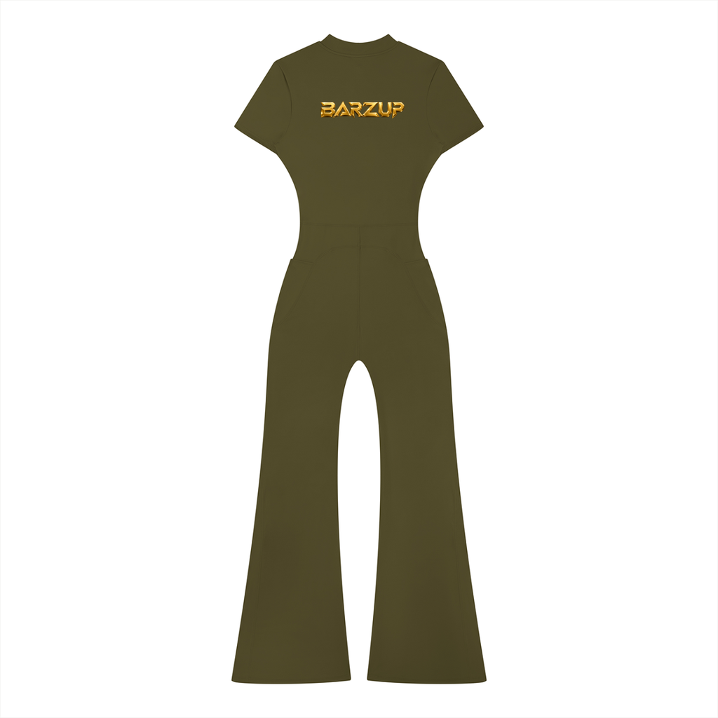 BARZUP Women’s Flared Quarter-Zip Jumpsuit