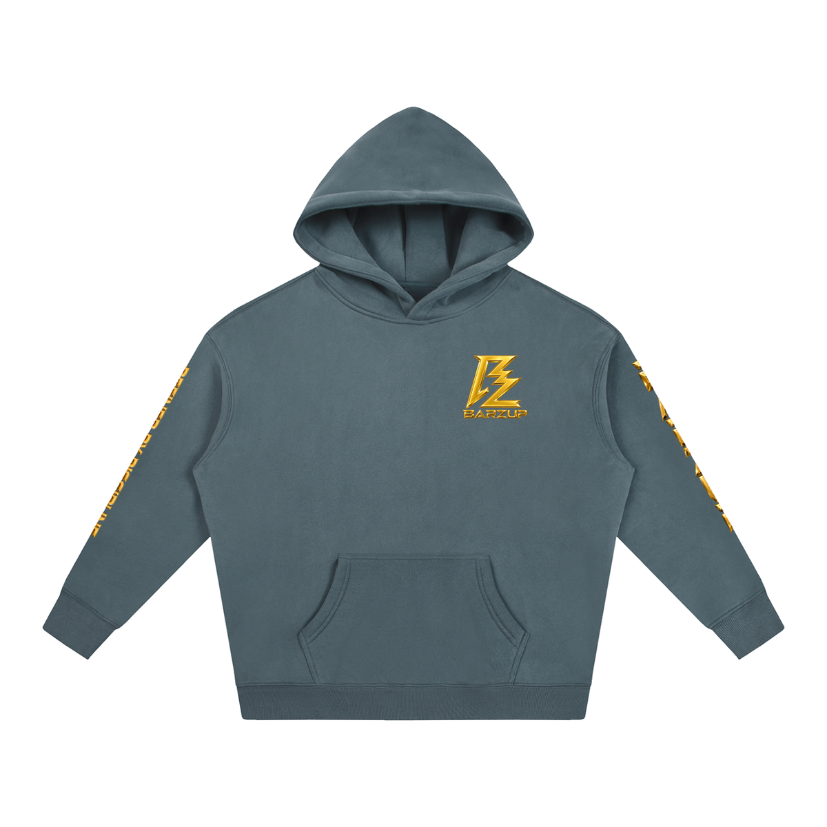 BARZUP Gold Monogram Oversized Fleece Hoodie